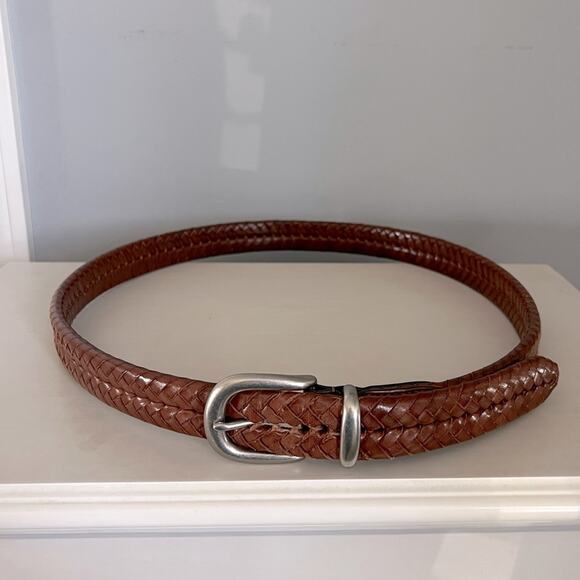 Coach Indiana Braided Brown Leather Belt size 36 - Picture 1 of 9